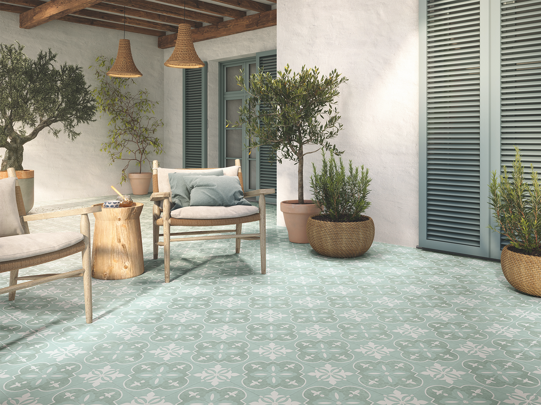 Catalina 6x6 Aqua Nora Decorative Tile - SAMPLES