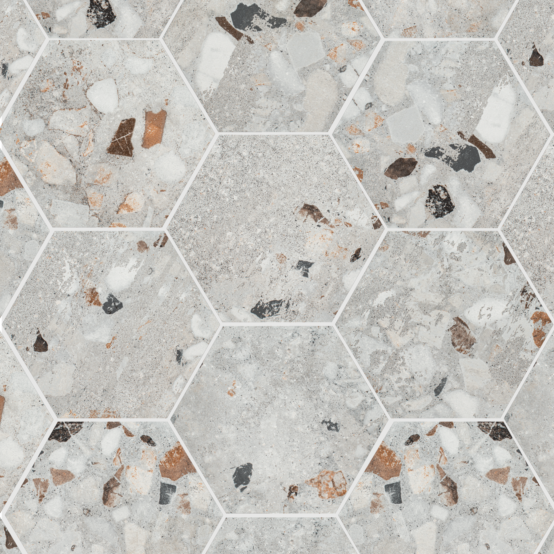 Cemrock 8.5x10 Hexagon Multicolor Porcelain Tile