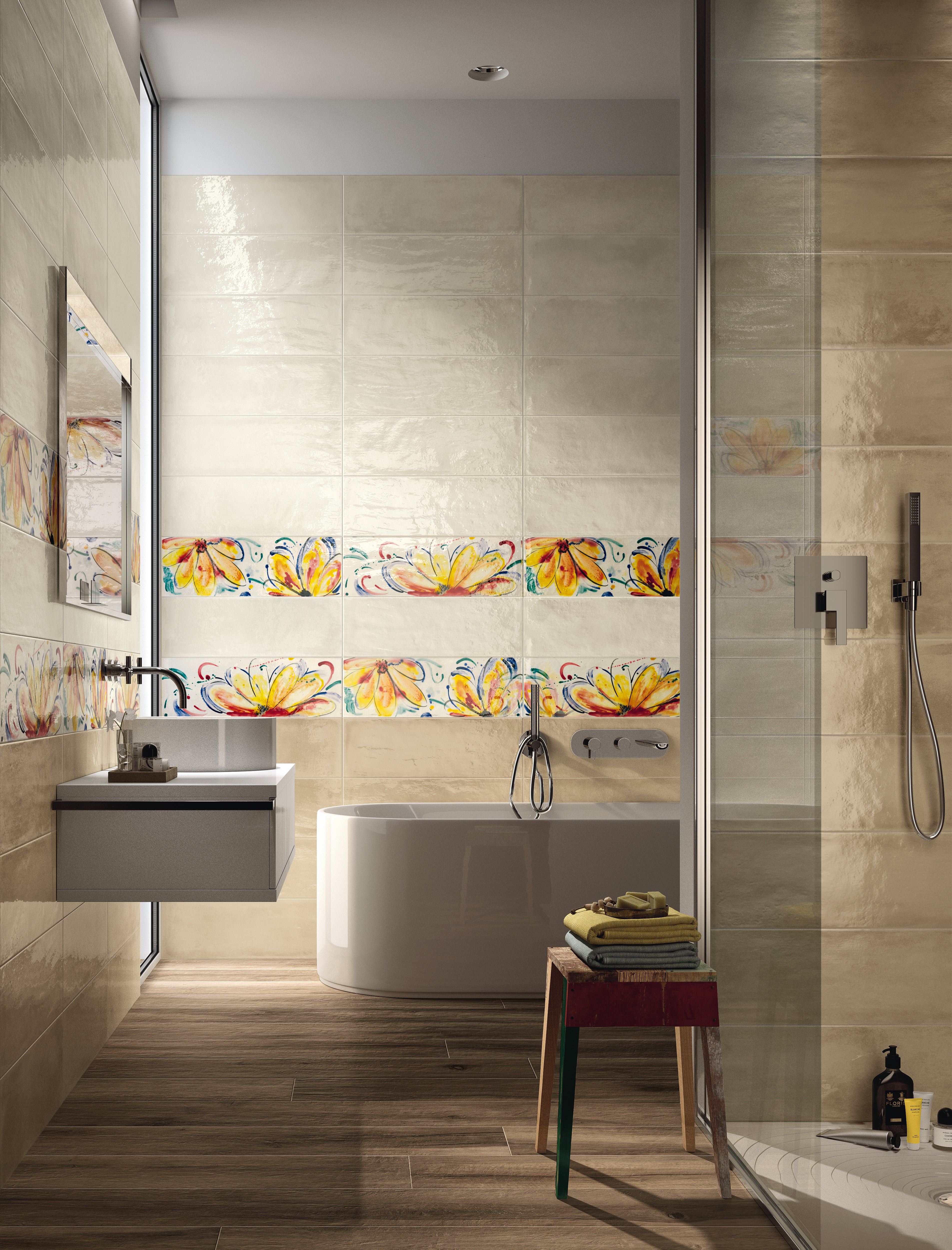 Coastal Shades 8X24 Beige Gloss Ceramic Tile - SAMPLES