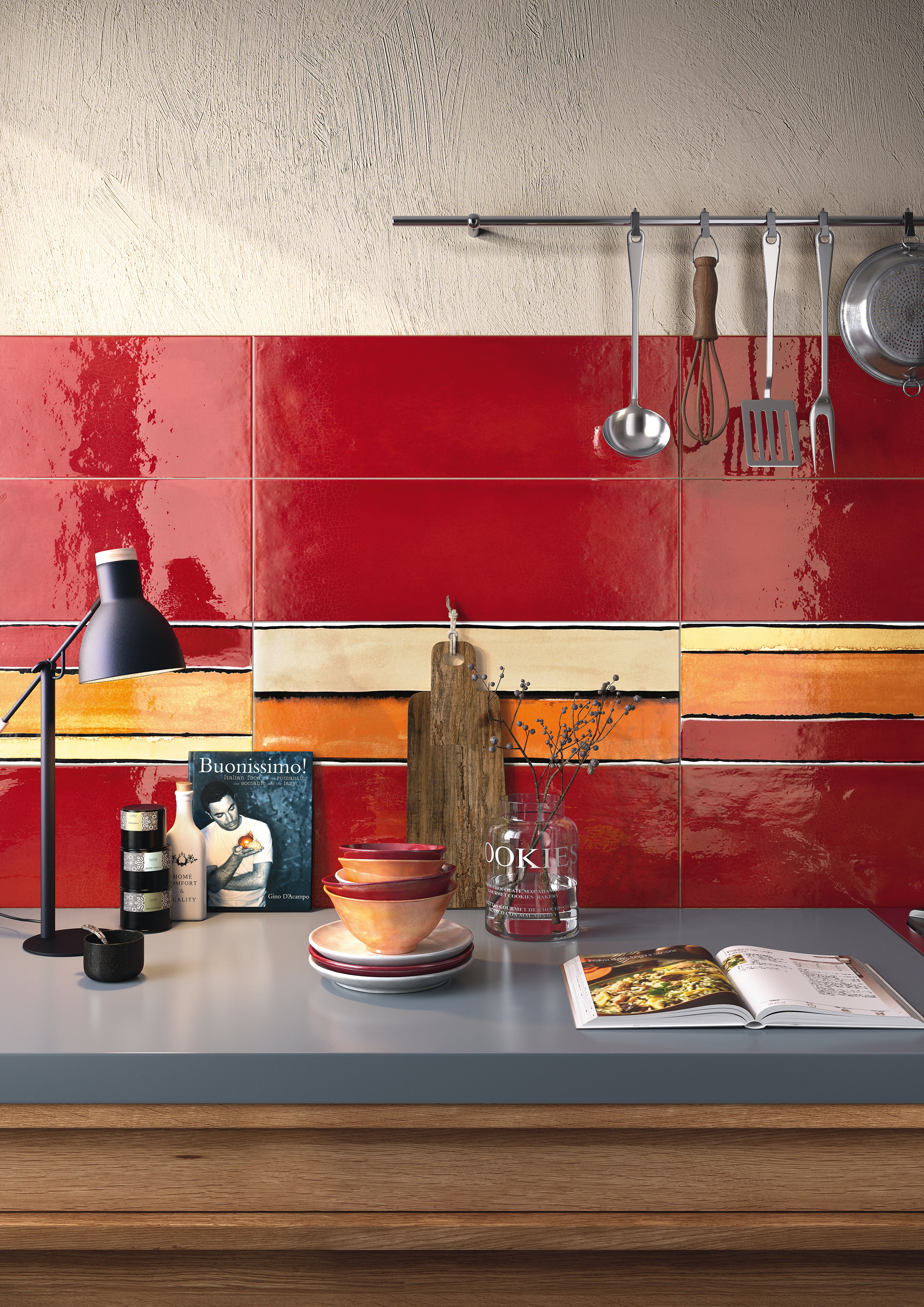 Coastal Shades 8X24 Red Gloss Ceramic Tile - SAMPLES
