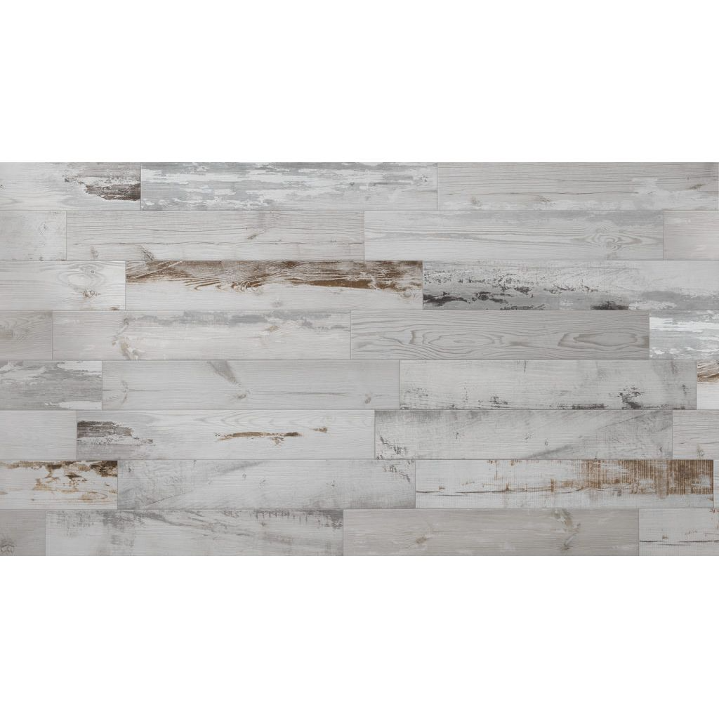 Cottage 6X36 Bianco White Painted Wood Look Porcelain Tile - SAMPLES