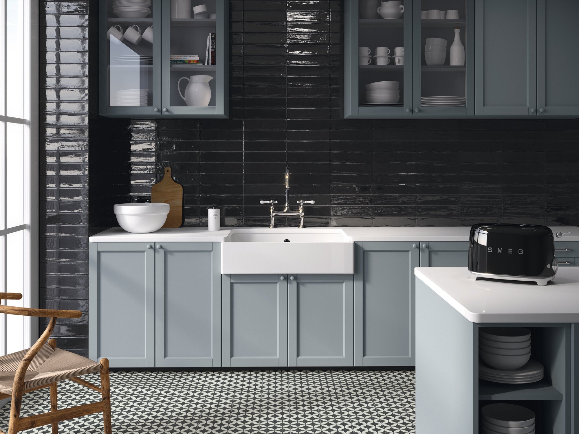 Catalina 6x6 Coal Enya Decorative Tile - SAMPLES