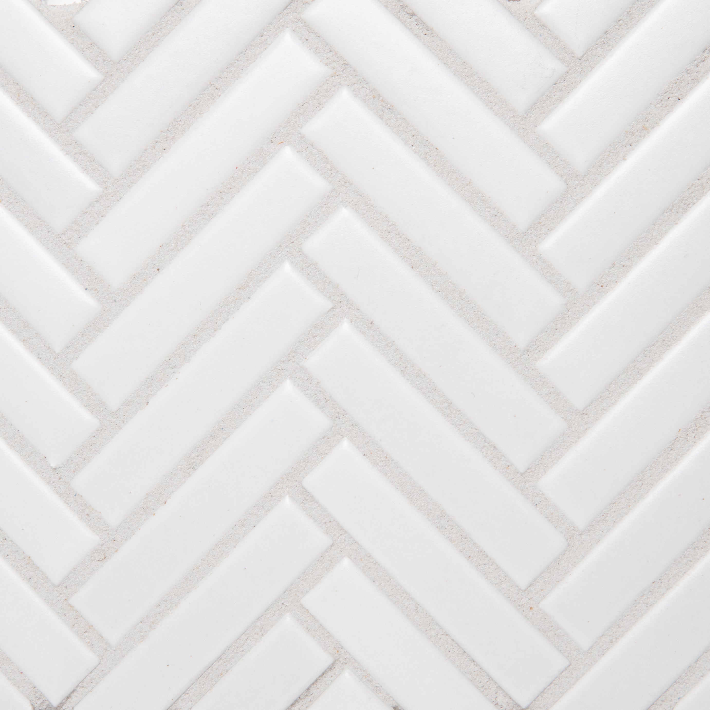 Makai Herringbone 3/8 X 2 White Matte Mosaic Tile