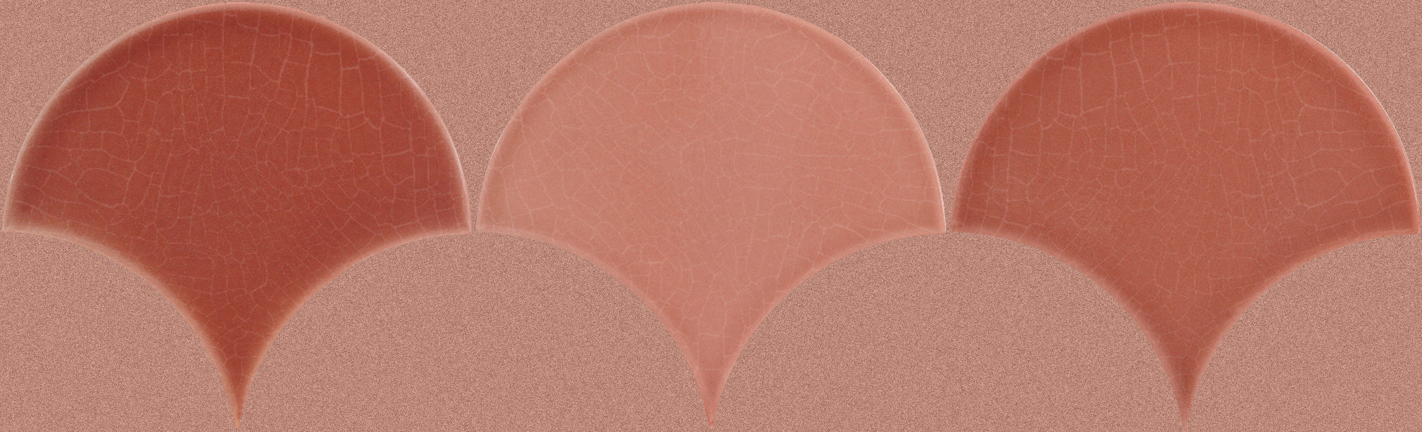 Fan 6X7 Coral Scalloped Crackled Tile - SAMPLES