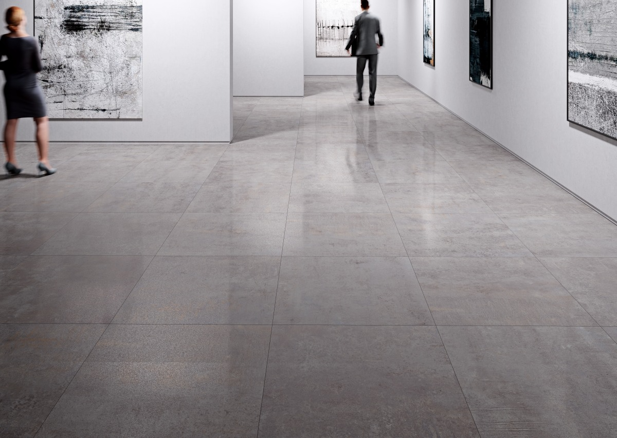 Fortitude 32x32 Steel Semi Gloss Concrete Look Porcelain Tile