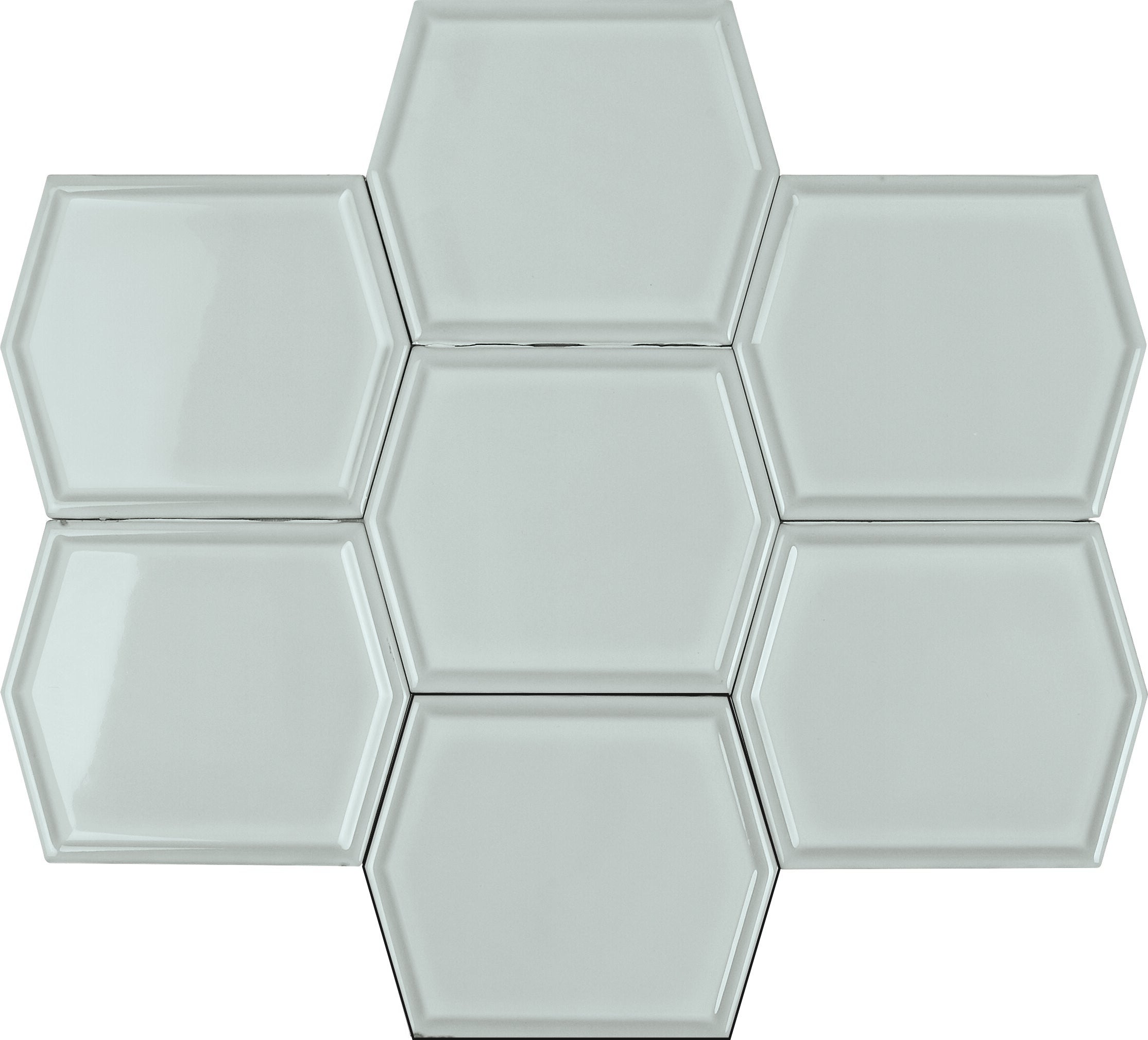 Gem Green 5x6 Framed Gloss Hex Tile - Samples