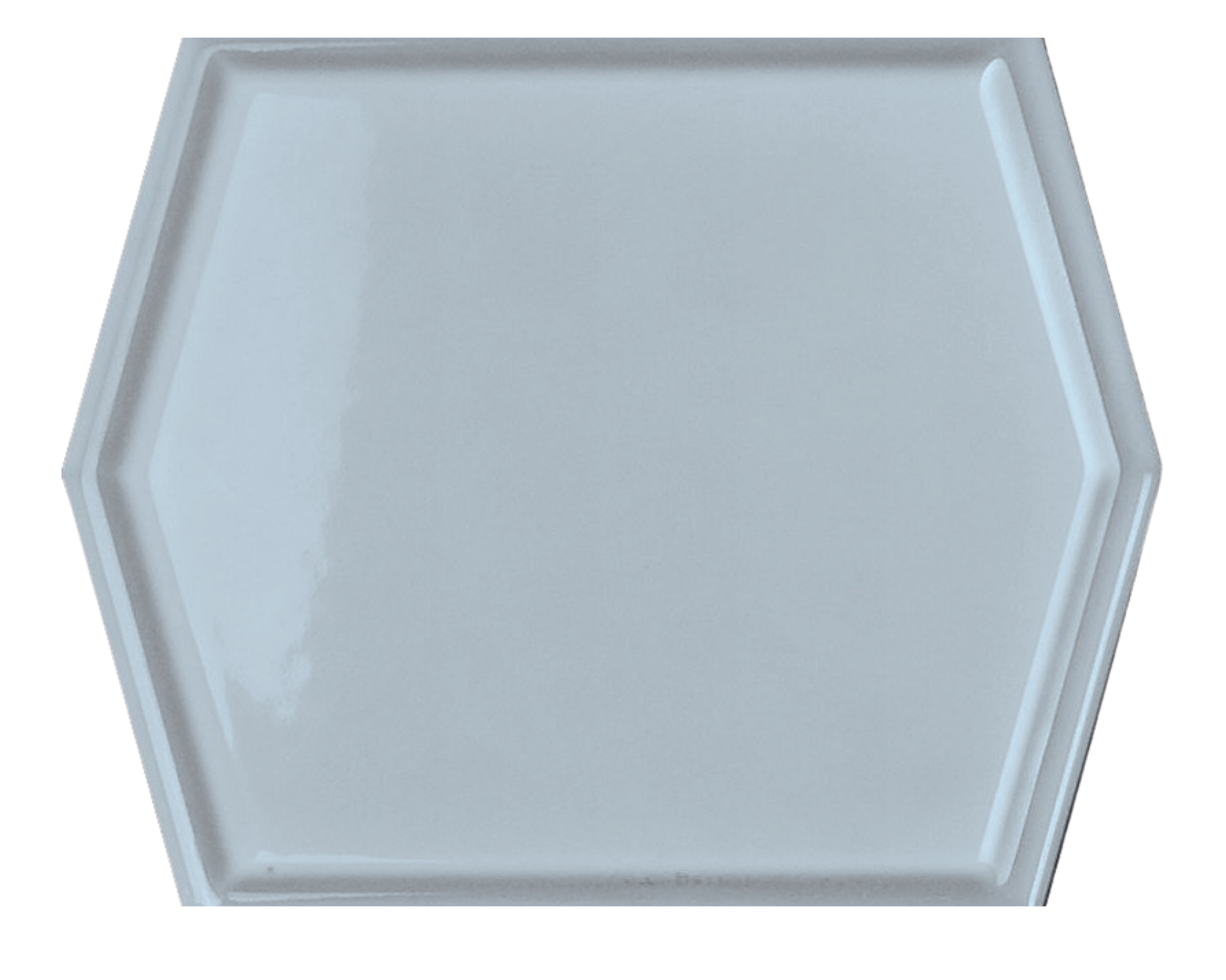 Gem Blue 5x6 Framed Gloss Hex Tile - Samples