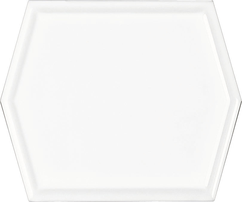 Gem White 5x6 Framed Gloss Hex Tile