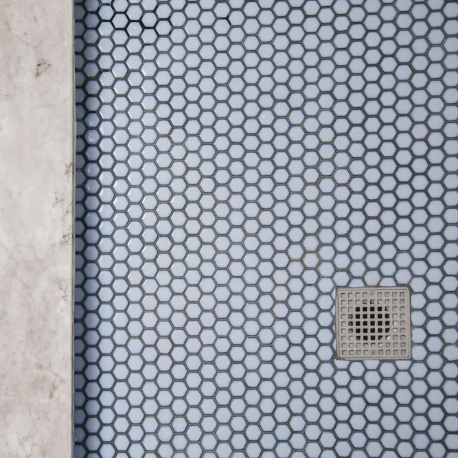 Makai 1" Hexagon Cornflower Gloss Mosaic Tile - Sample