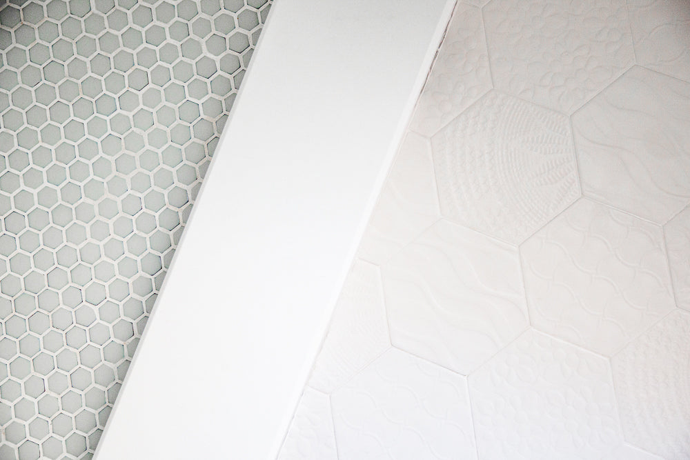 Makai 1" Hexagon Dove Gloss Mosaic Tile - Sample