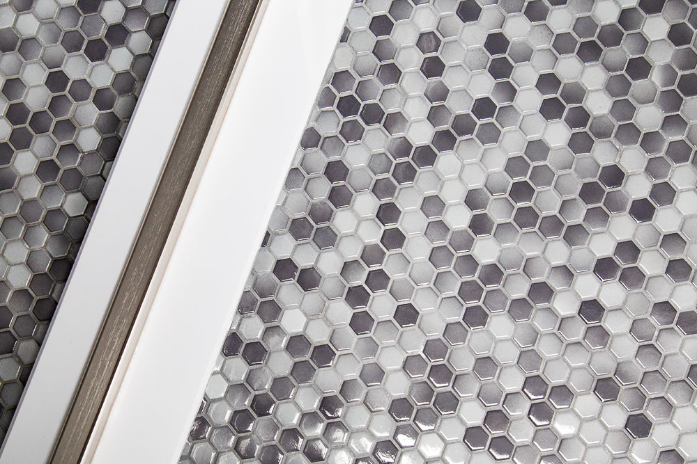 Makai Hexagon Gray Mix Gloss Mosaic Tile