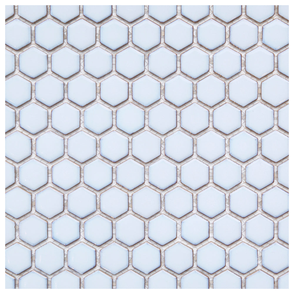 Makai 1" Hexagon Cumulus Gloss Mosaic Tile