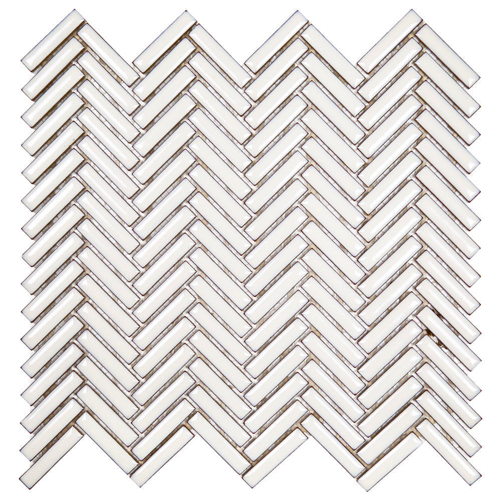 Makai Herringbone 3/8 X 2 Dandelion Gloss Mosaic - Sample