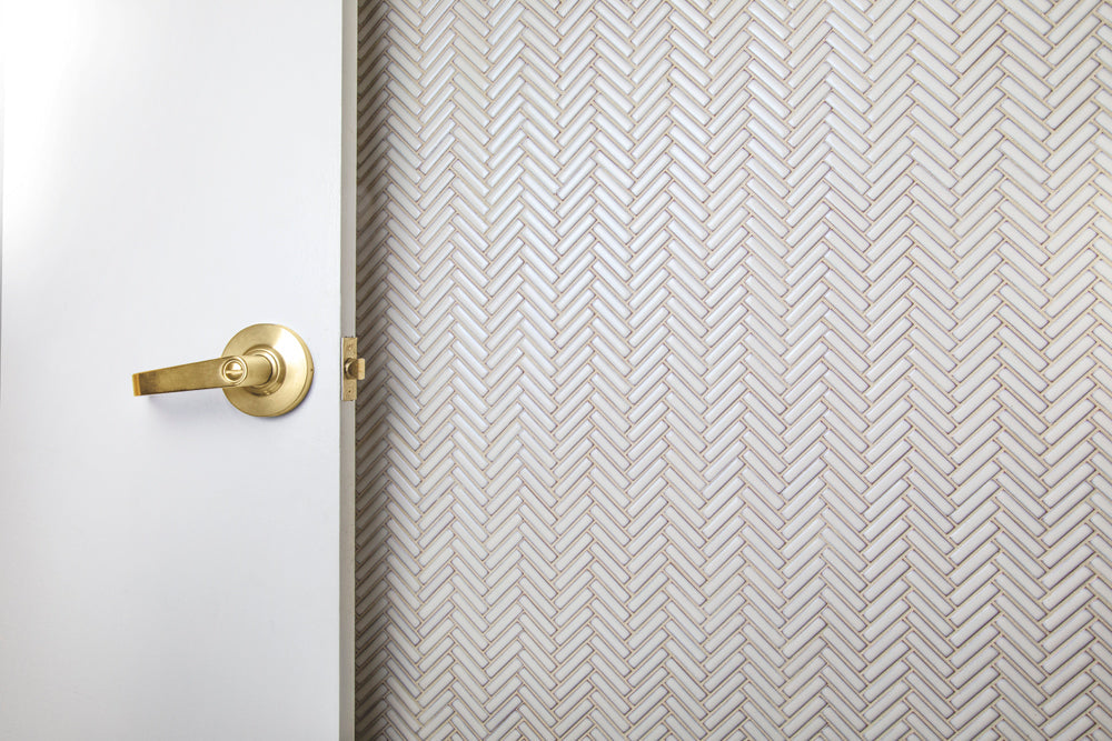 Makai Herringbone 3/8 X 2 Dandelion Gloss Mosaic - Sample