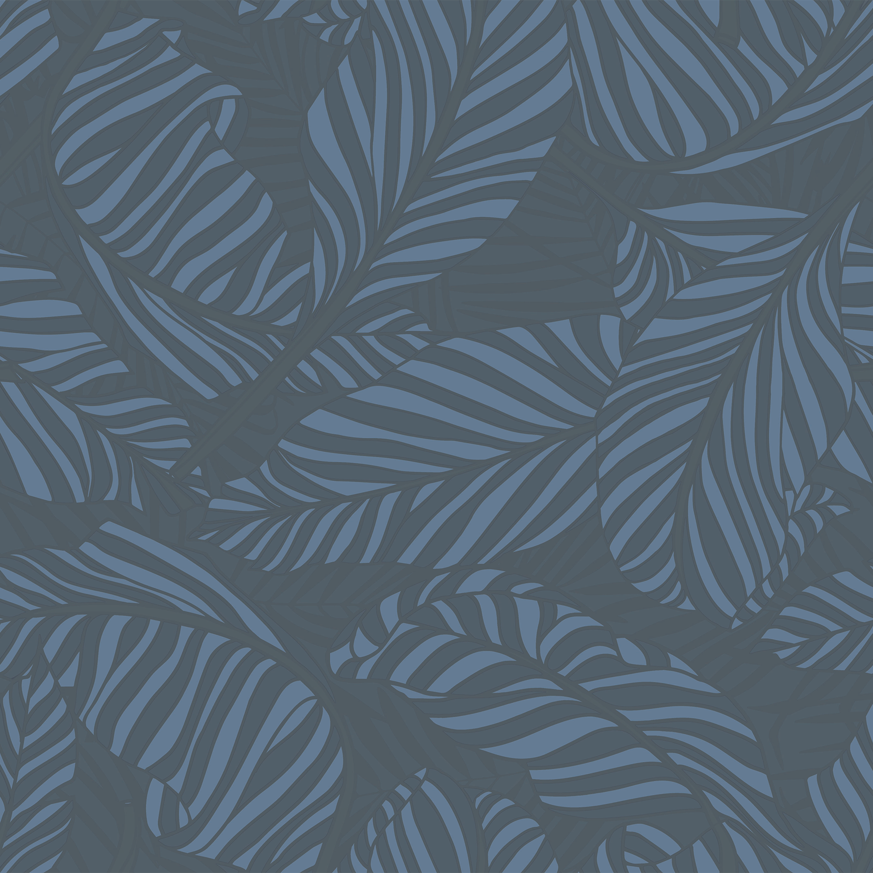 Kapalua 12x36 Blue Palm Leaf Pattern Wall Tile