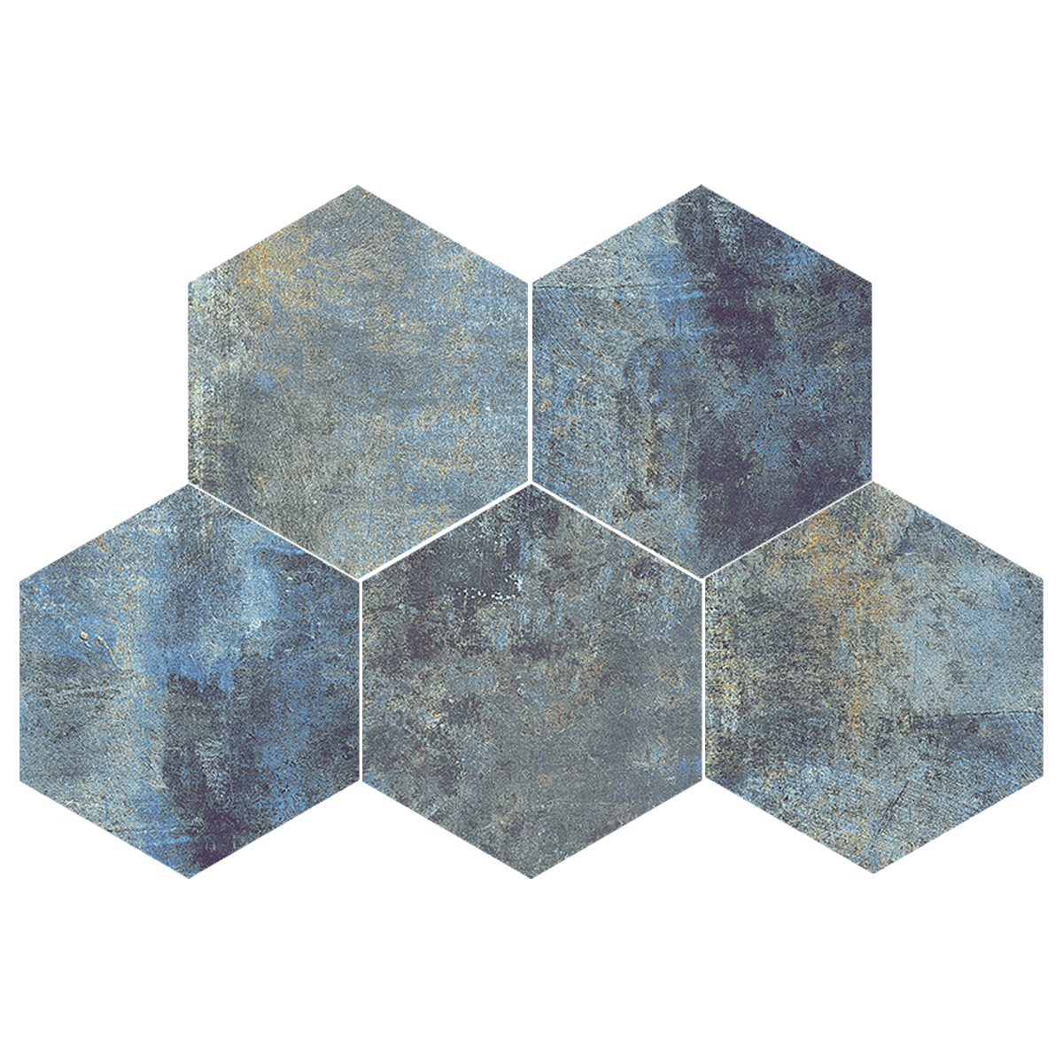 Modern Hex 10x11 Blue Hexagon Porcelain Tile - SAMPLES