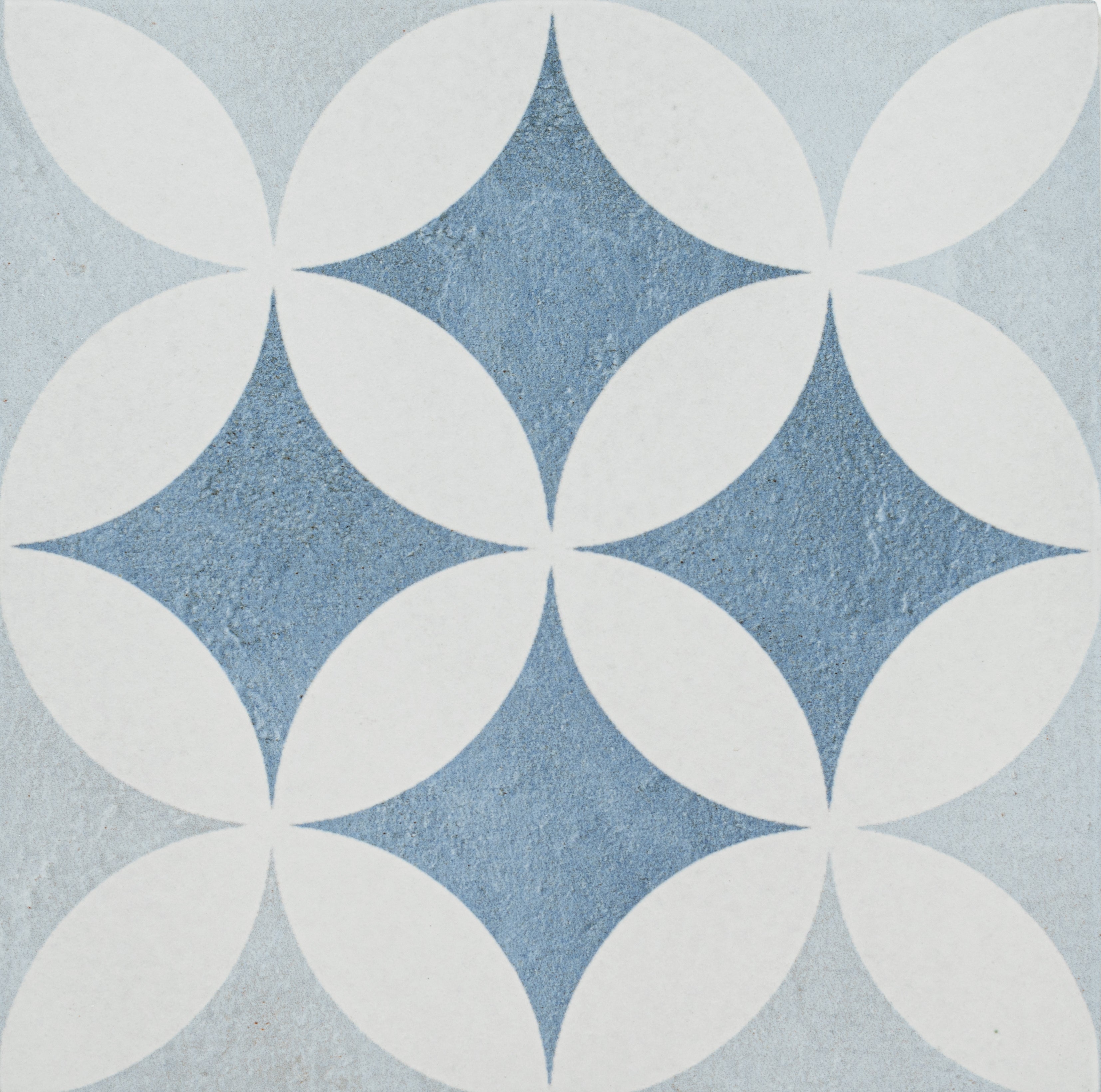 Marine 8x8 Blue Capri Decorative Pattern Porcelain Tile - SAMPLES