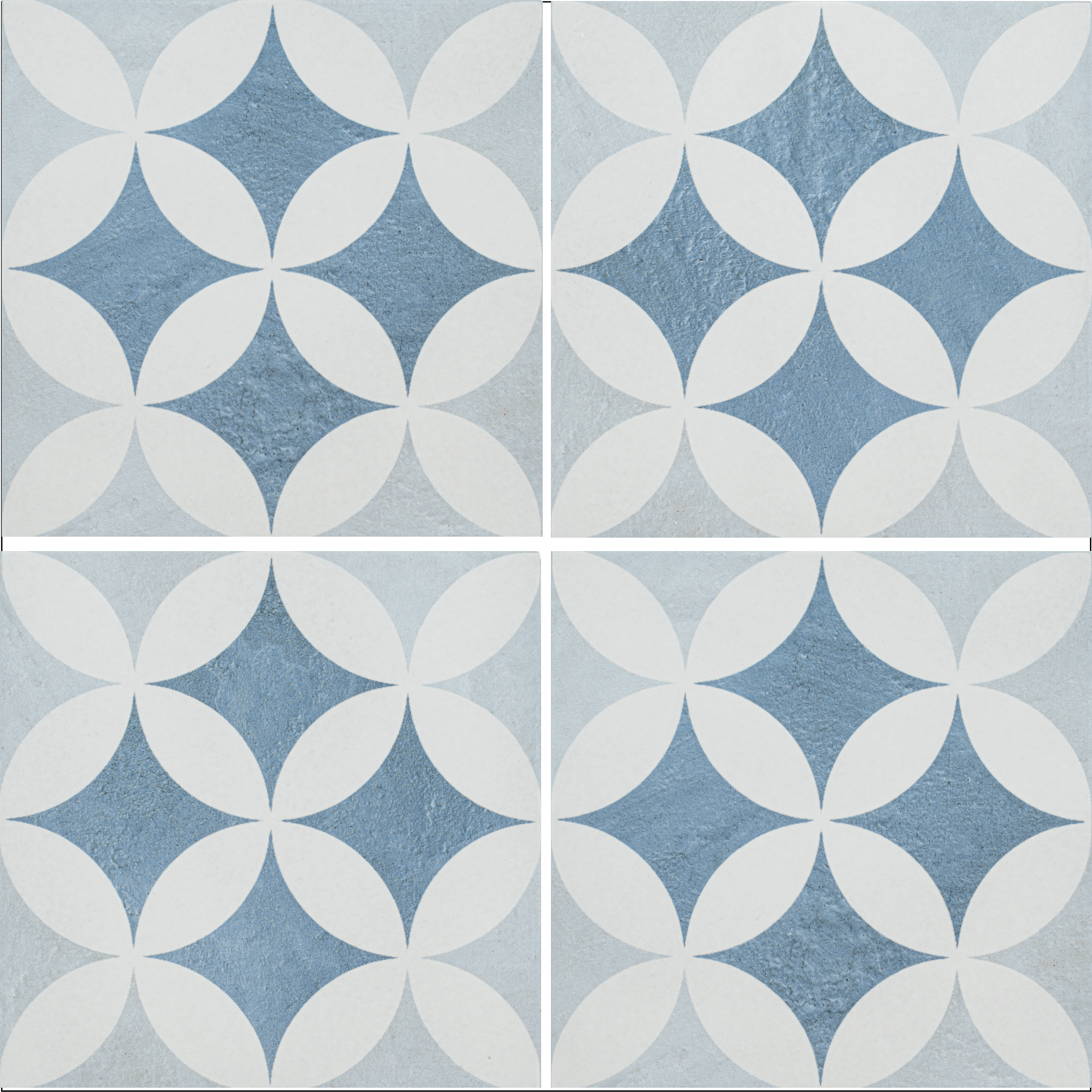 Marine 8x8 Blue Capri Decorative Pattern Porcelain Tile - SAMPLES