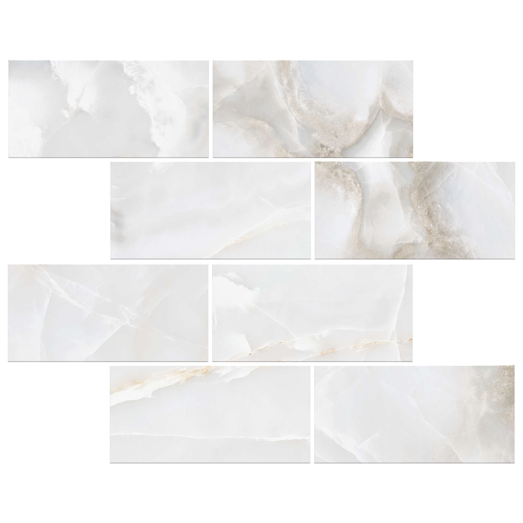 Oceana Onyx 3X6 White Polished Porcelain Mosaic Subway Tile - SAMPLES