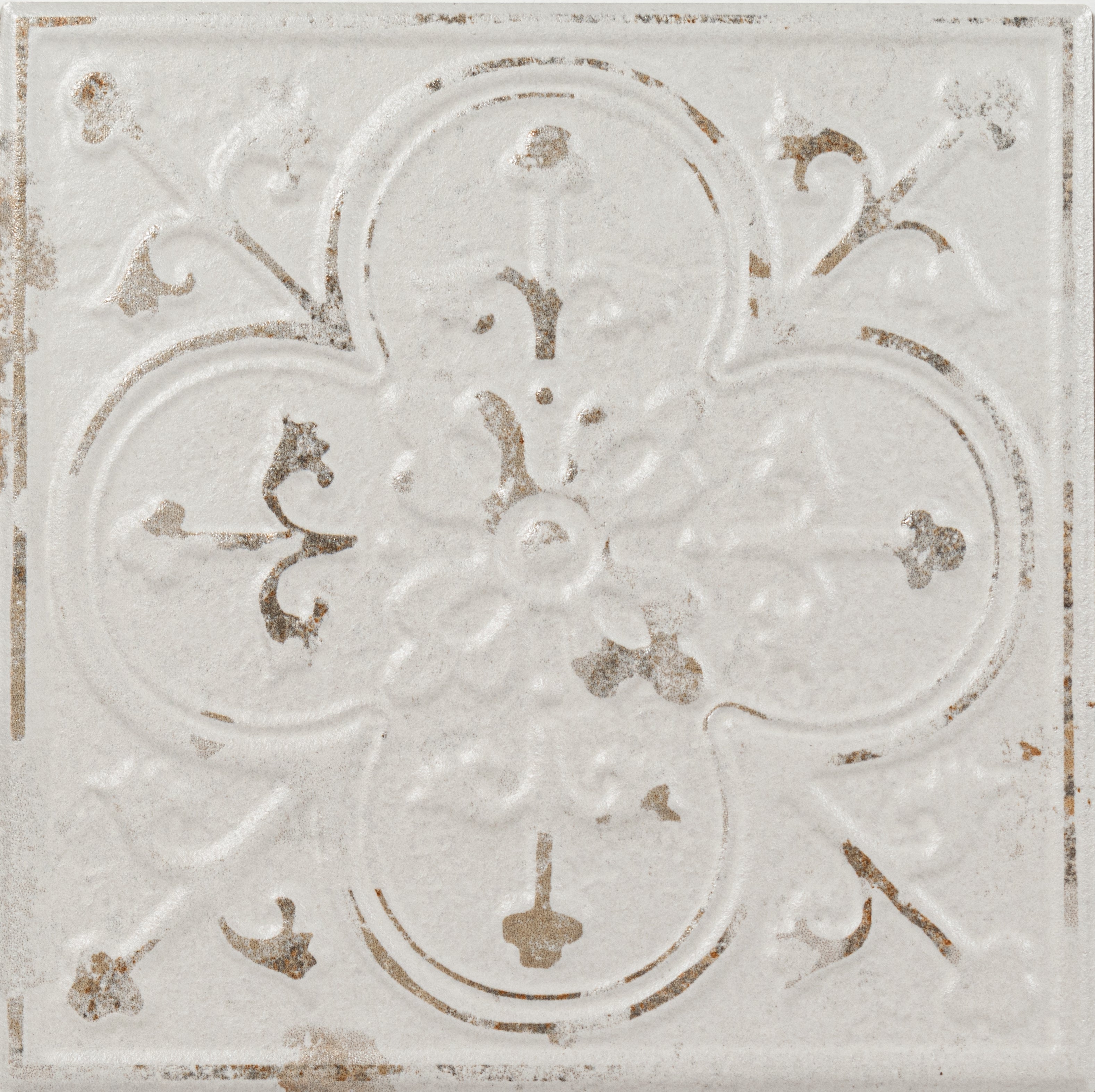 Antiquity 8x8 White Embossed Pattern Tile
