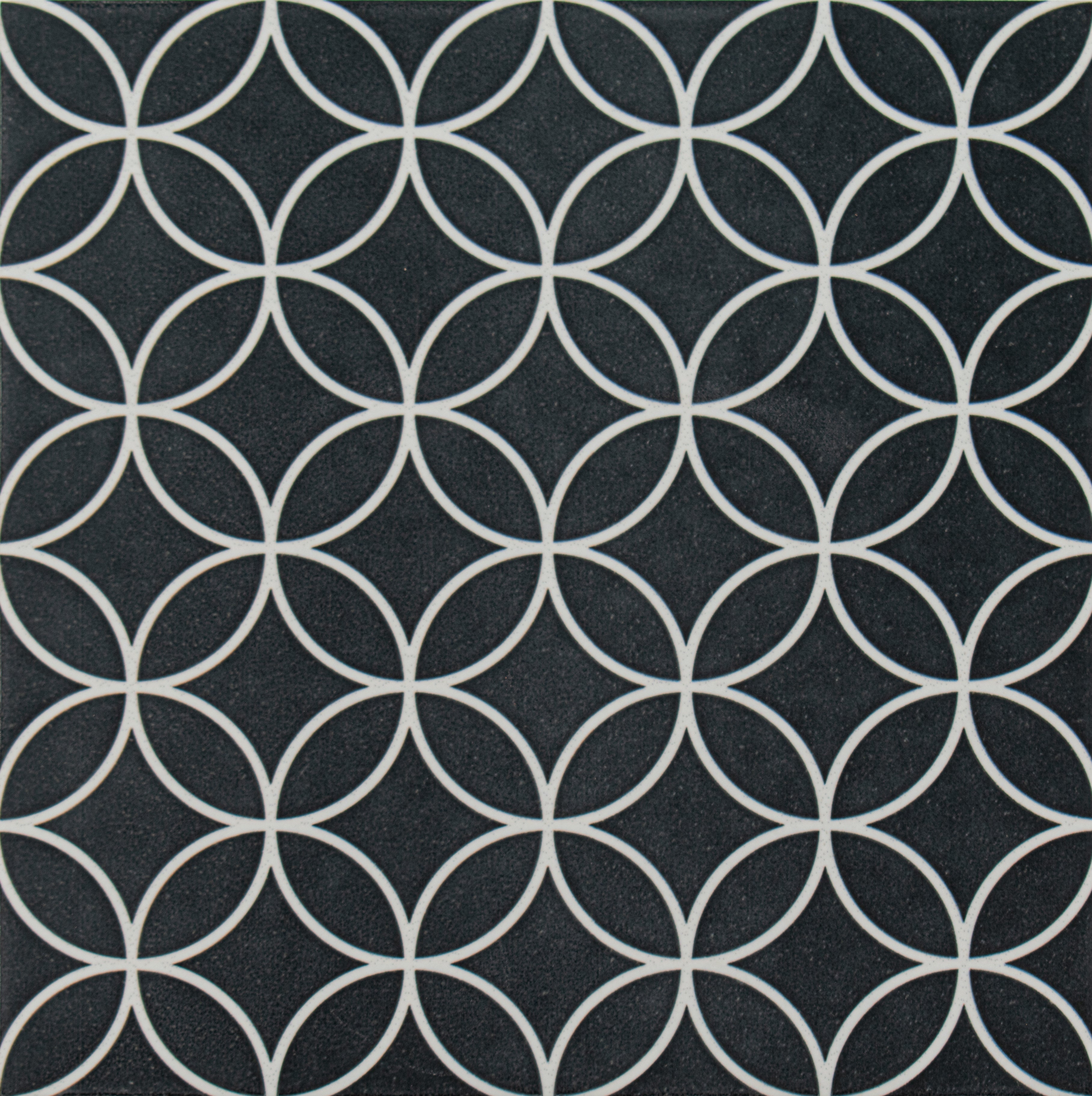 Gatsby 8x8 Black Decorative Pattern Tile - SAMPLES