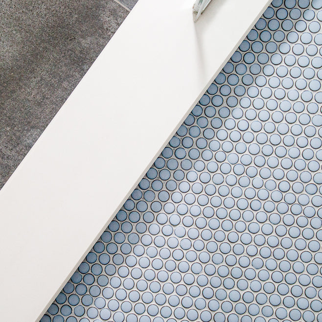 Makai 3/4" Pennyround Cornflower Gloss Mosaic Tile - Sample
