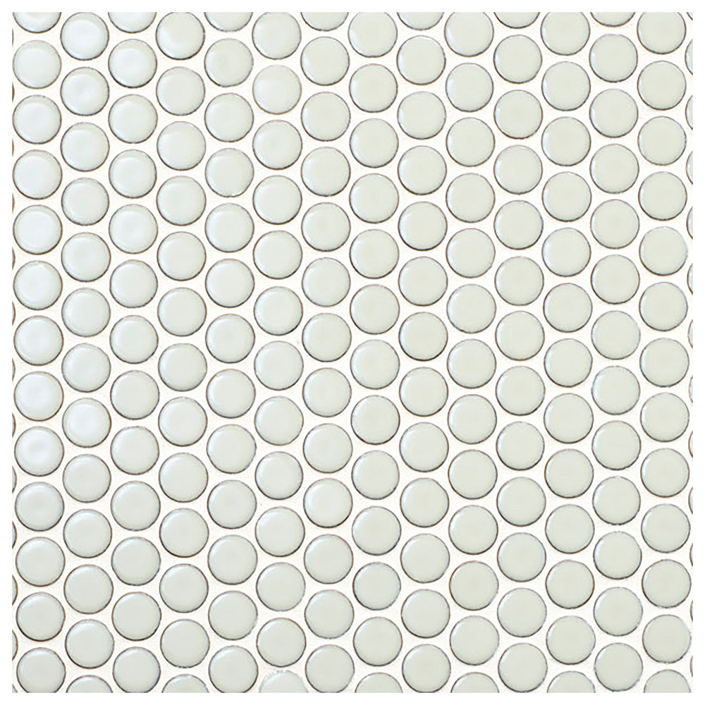 Makai 3/4" Pennyround Dove Gloss Mosaic Tile