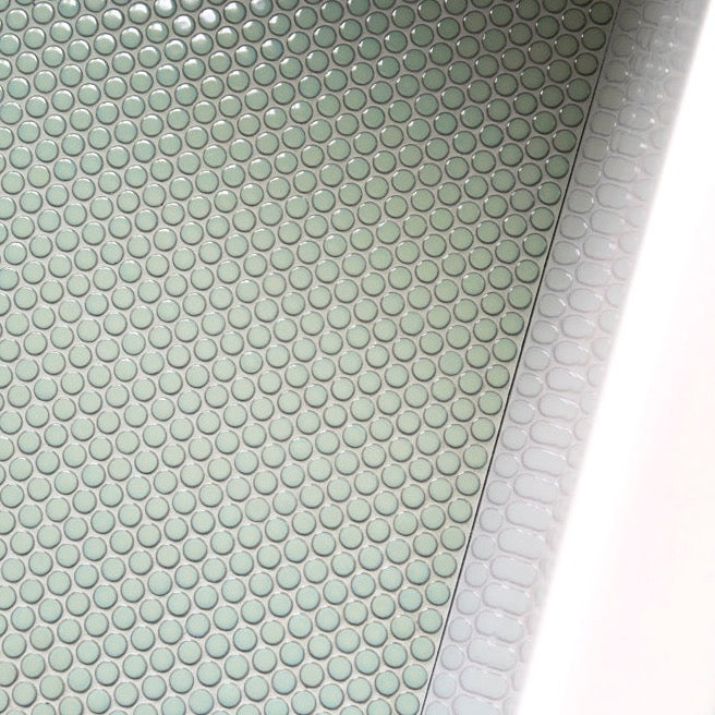 Makai 3/4" Pennyround Jadite Gloss Mosaic Tile - Sample