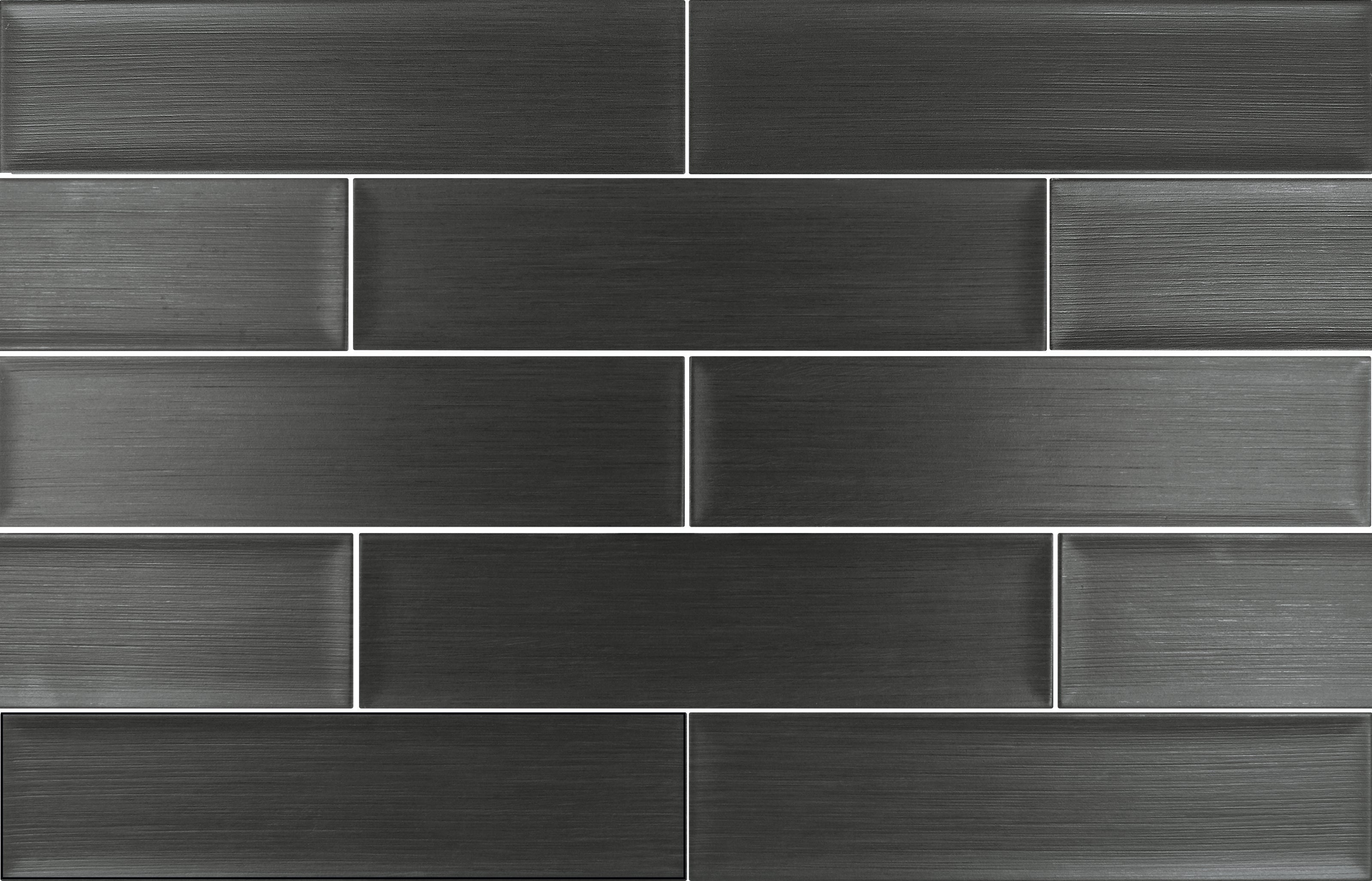 Reef 4x16 Night Black Matte Painted Look Ceramic Tile-Samples