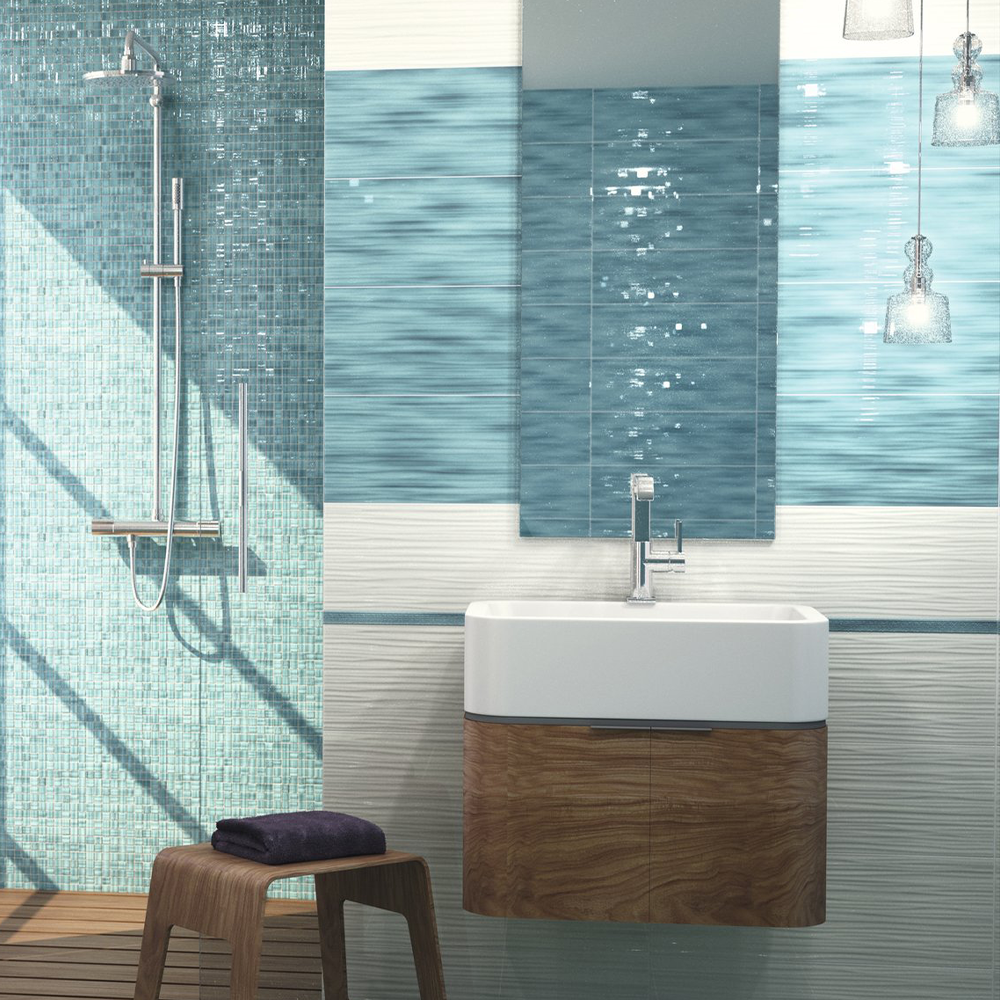 Sheer 8X24 Blanco White Gloss Wave Tile - SAMPLES
