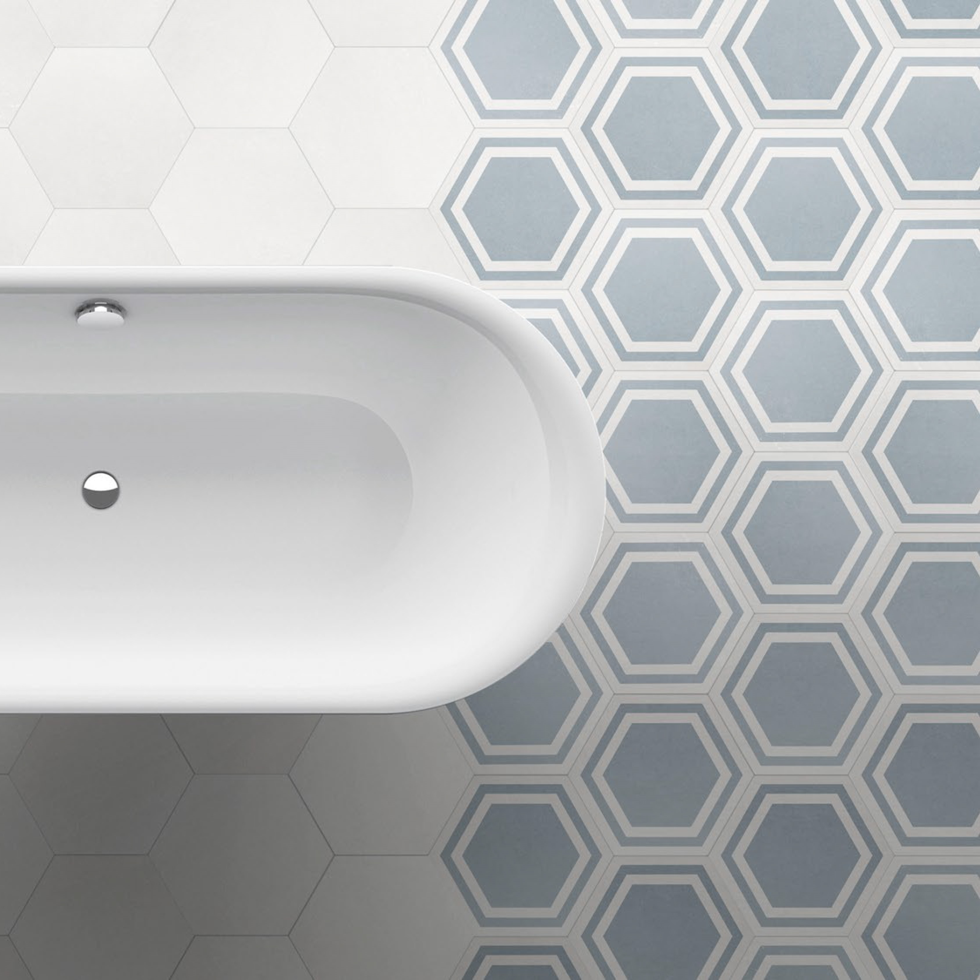 SOLID HEX 8X9 HEXAGON AZURE DECO Room Scene