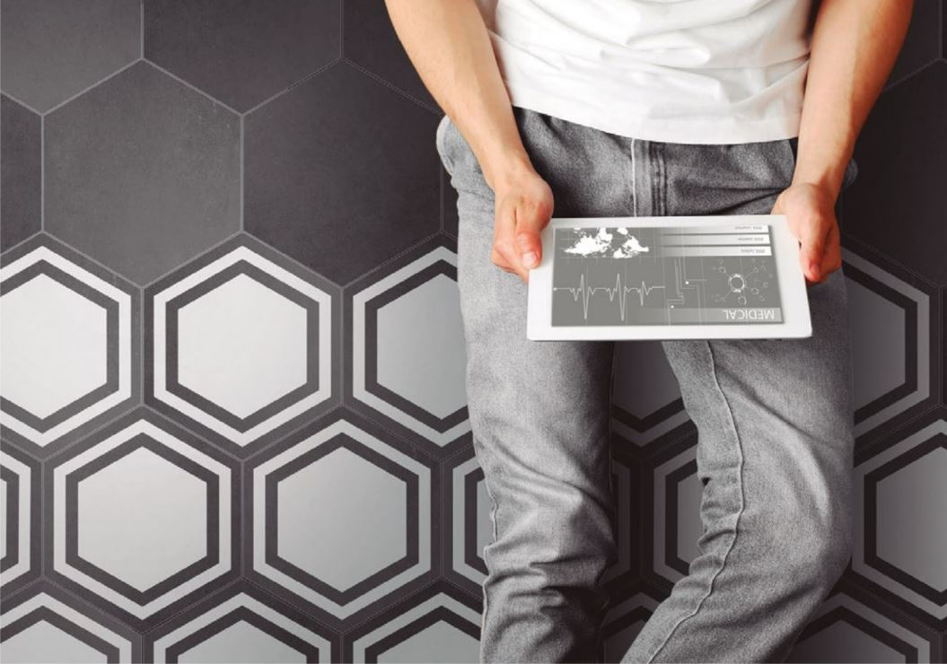 SOLID HEX 8X9 HEXAGON DARK GRAY Room Scene