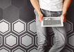 SOLID HEX 8X9 HEXAGON DARK GRAY Room Scene