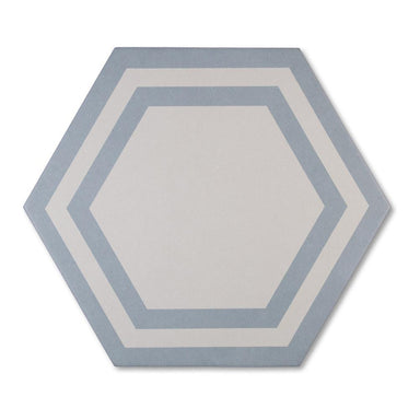 SOLID HEX 8X9 HEXAGON AZURE DECO