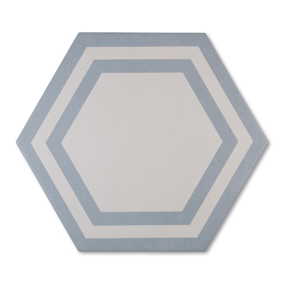 SOLID HEX 8X9 HEXAGON AZURE DECO