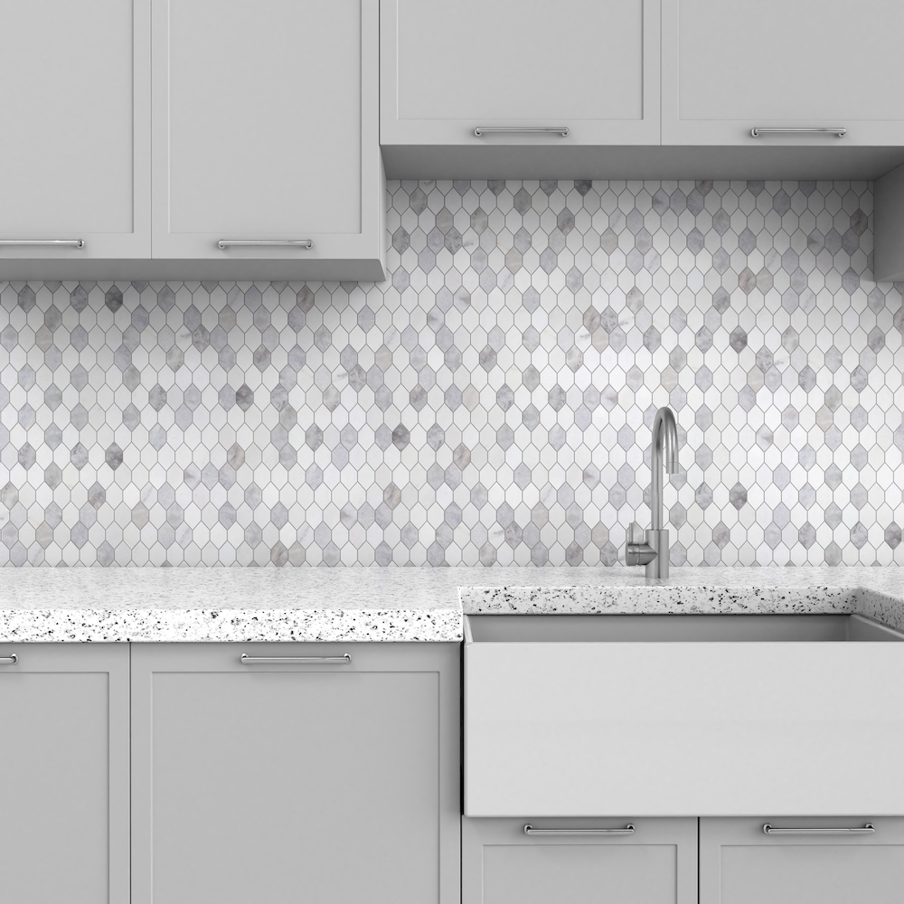 Spectrum Cool Blend Natural Stone Picket Mosaic - SAMPLES
