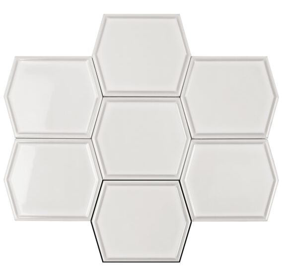 Gem Pearl 5x6 Framed Gloss Hex Tile - Samples